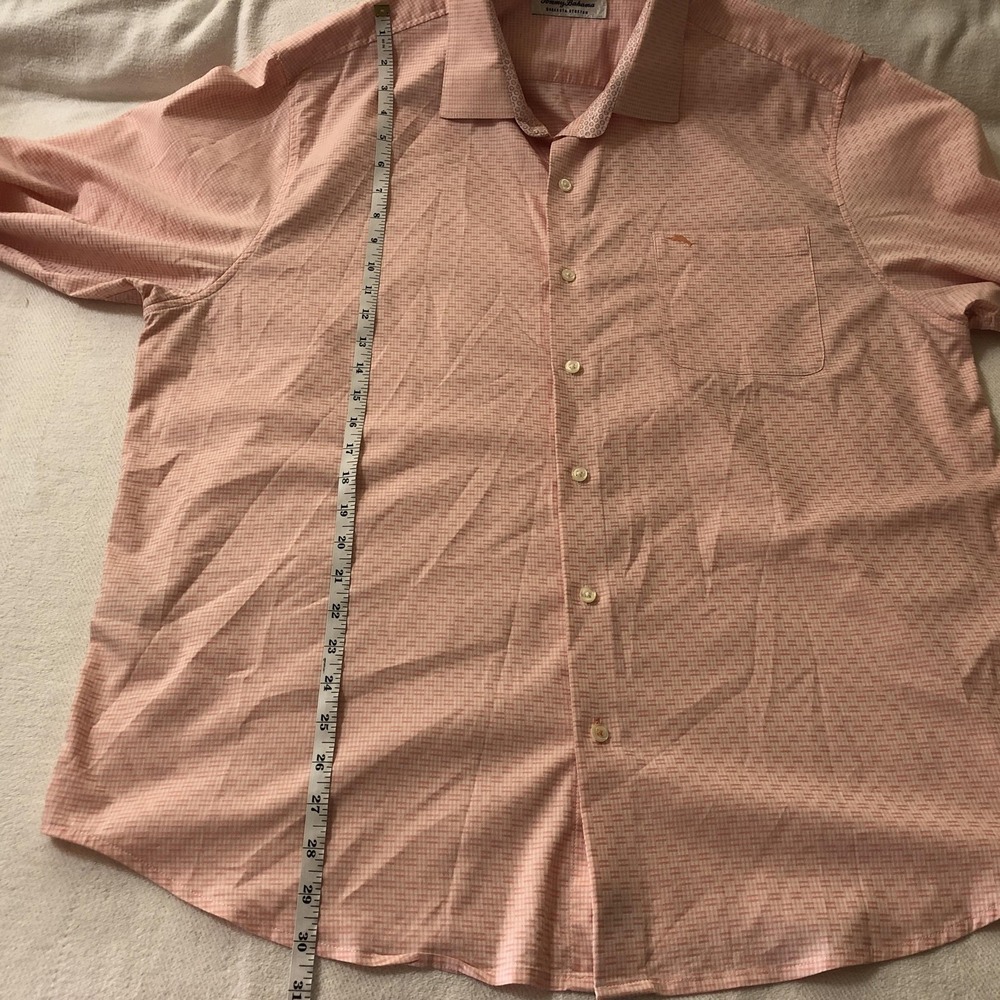 Tommy Bahama Mens XL Pink Check Sarasota Stretch Long Sleeve Button Front Shirt - Picture 10 of 11